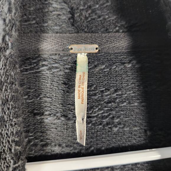 Free People Open‎ Front Cardigan S Black Distressed Boho Cottagecore Grunge - Picture 3 of 9